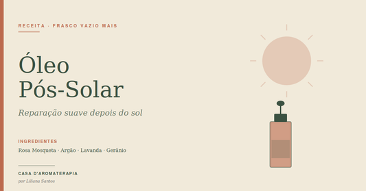 Óleo pós-solar para reparação suave — receita