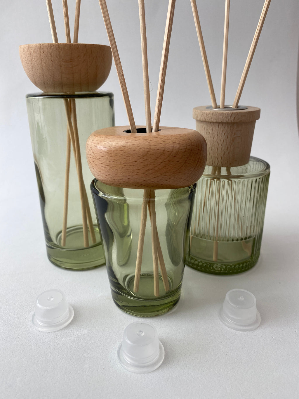 Frasco de Vidro Esverdeado e Tampa para Mikado ***