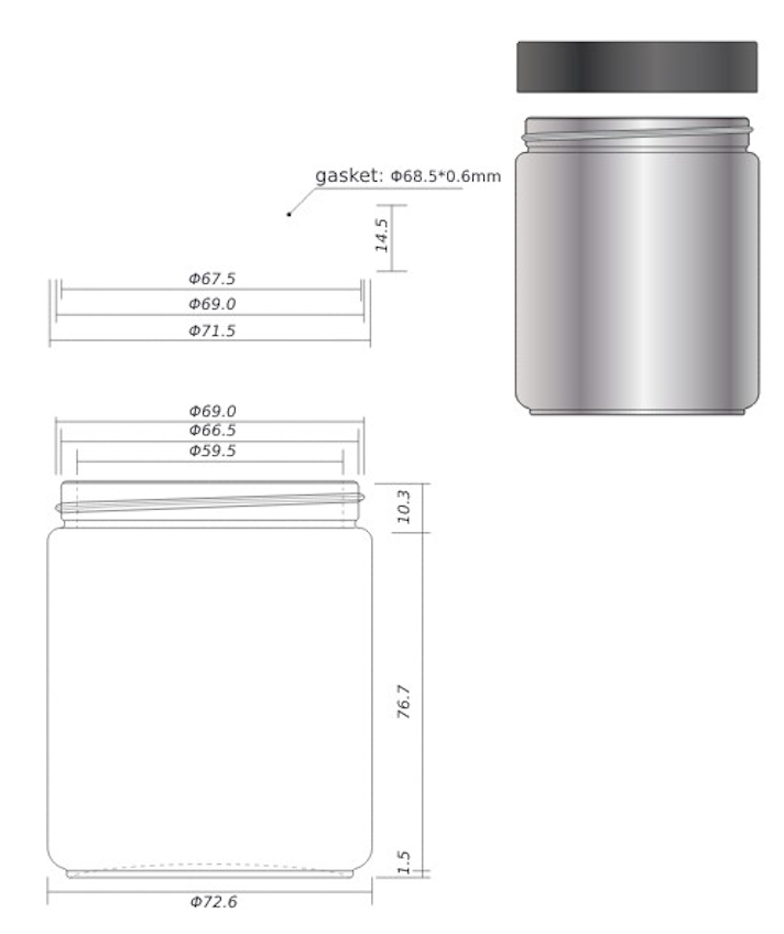 Boião para velas vidro tampa inox 100ml (pavio incluído)