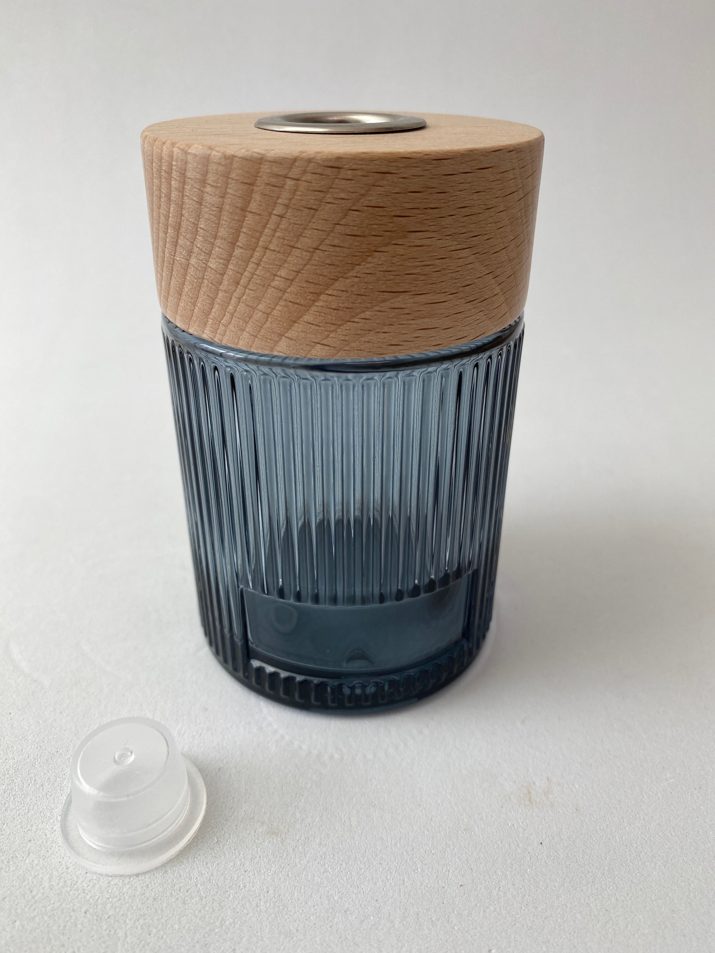 Frasco de Vidro Azul e Tampa para Mikado ***