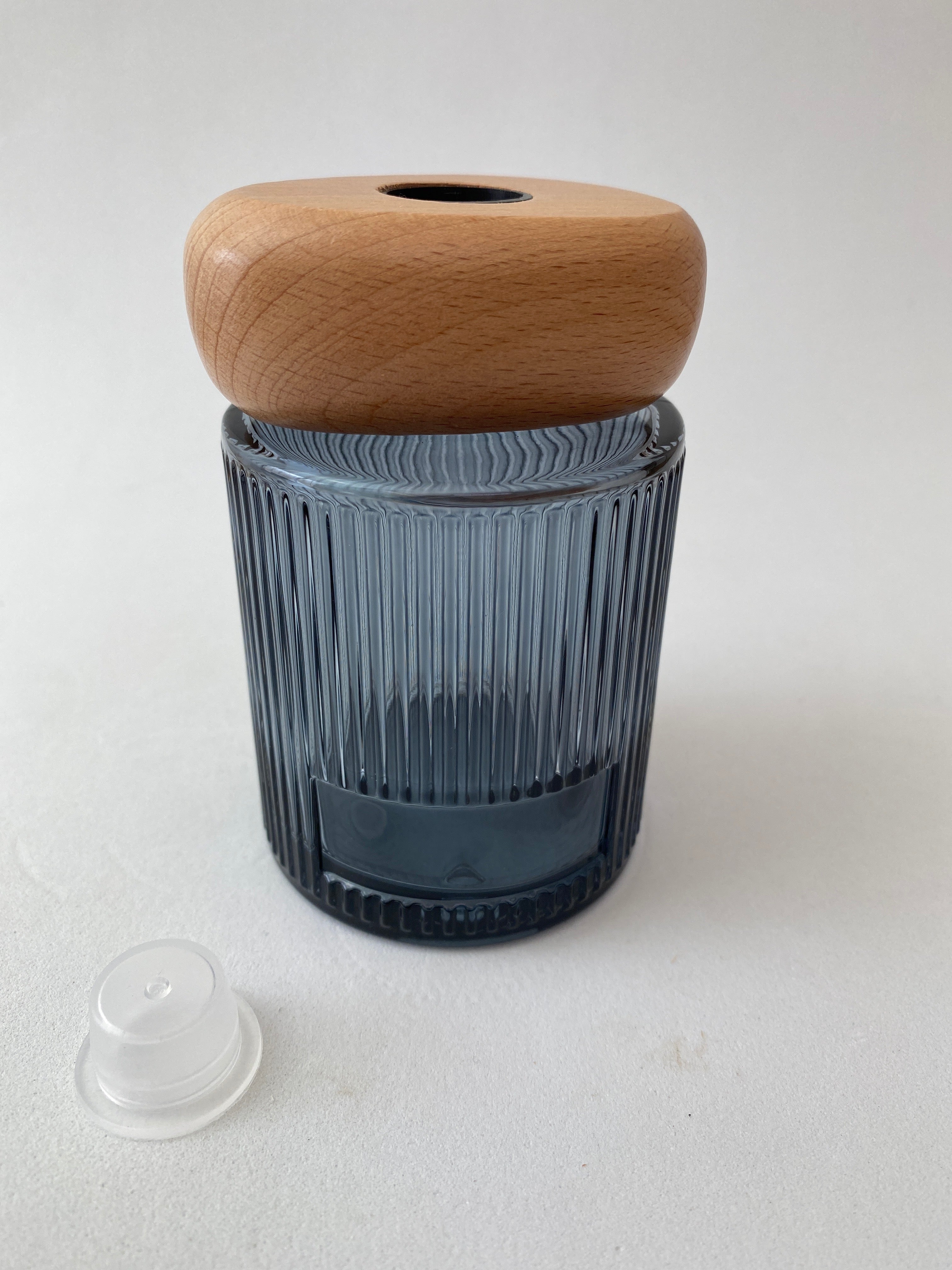 Frasco de Vidro Azul e Tampa para Mikado ***