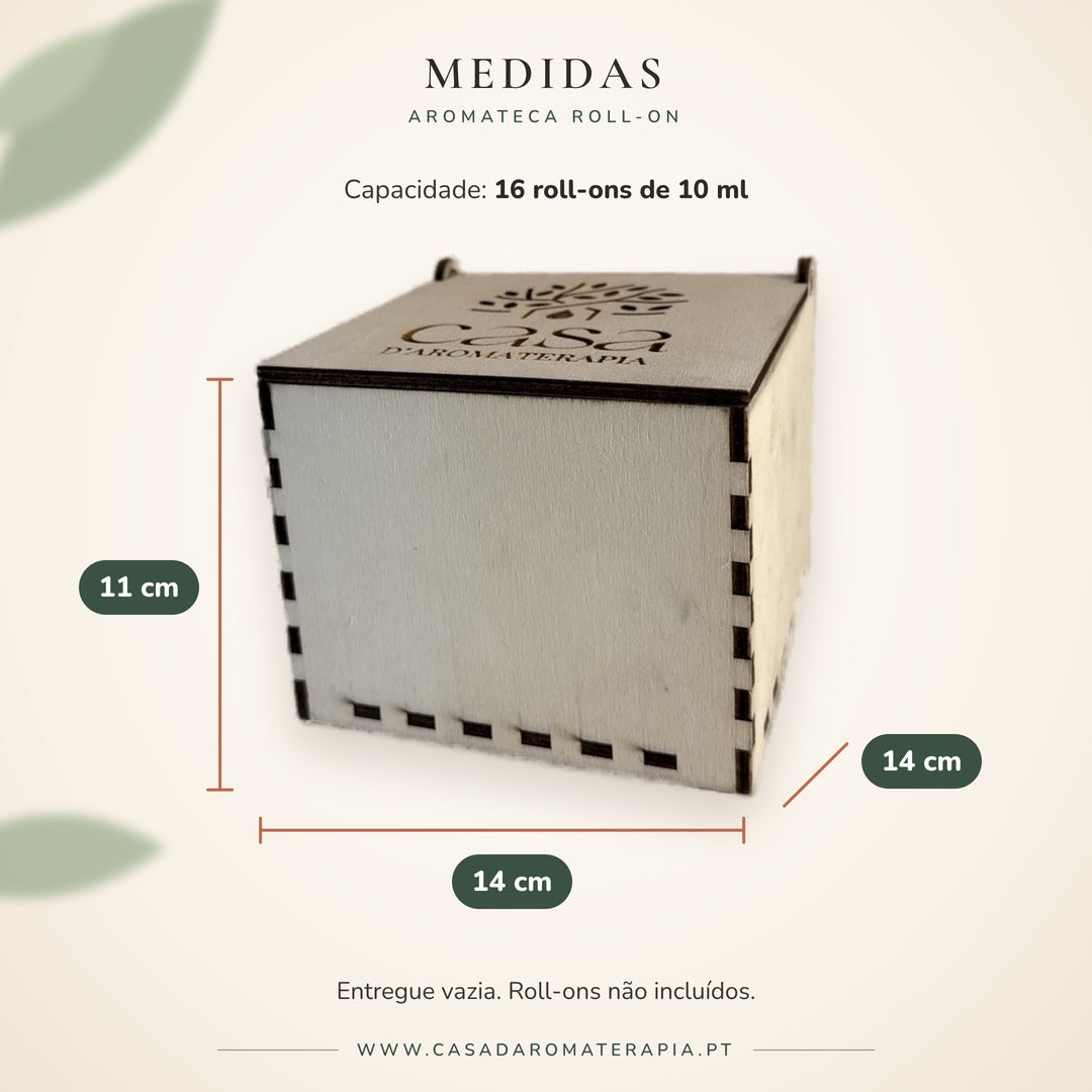 Medidas da Aromateca: 14 x 14 x 11 cm