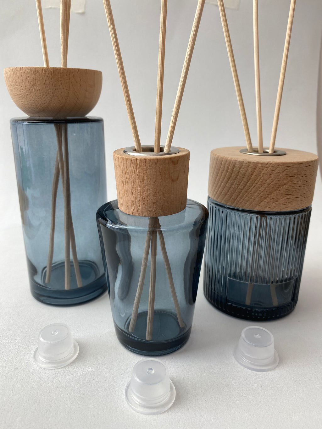 Frasco de Vidro Azul e Tampa para Mikado ***