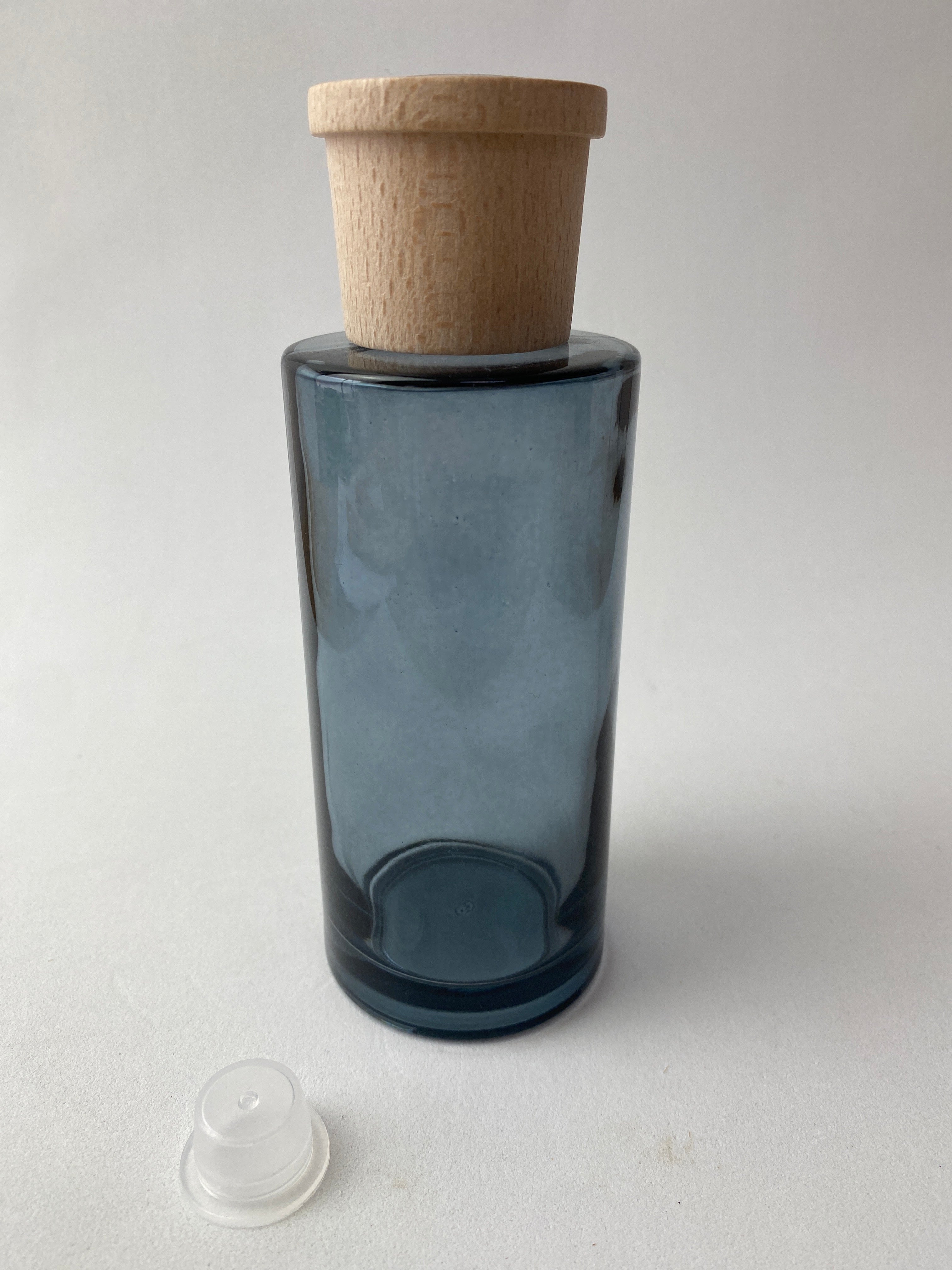 Frasco de Vidro Azul e Tampa para Mikado ***