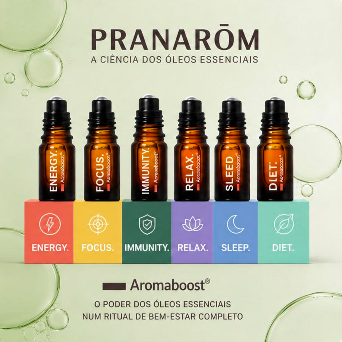 Roll-on Aromaboost Immunity - Pranarôm 8 ml (Óleos Essenciais Bio)