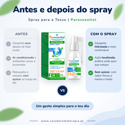 Spray para a Tosse Sem Açúcar - Puressentiel 20 ml