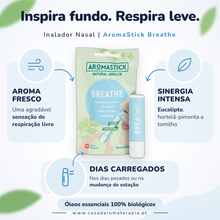 Inalador Nasal AromaStick Breathe - Óleos Essenciais Biológicos