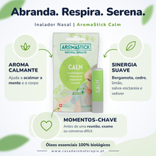 Inalador Nasal AromaStick Calm - Óleos Essenciais Biológicos