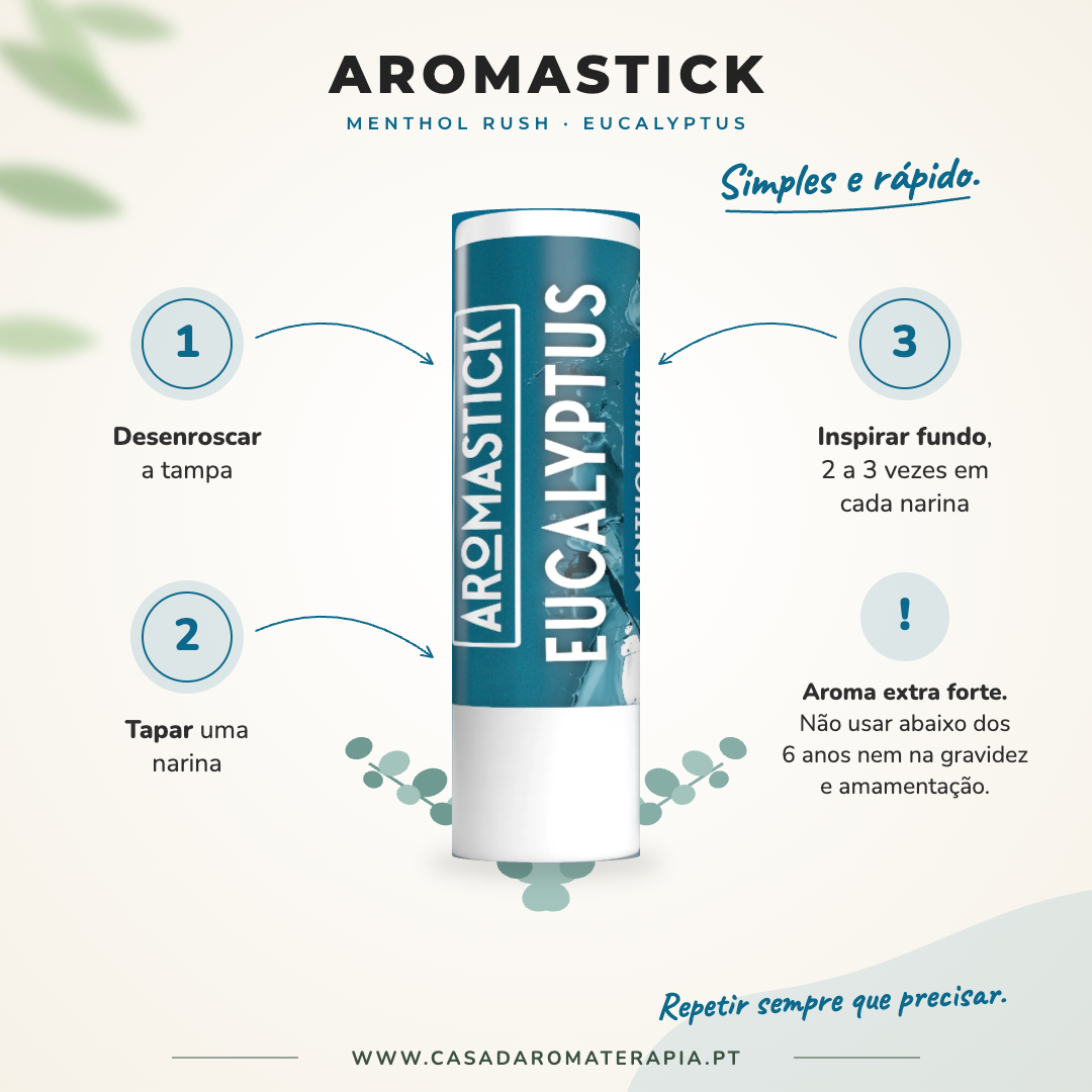 Como usar o inalador AromaStick Menthol Rush Eucalyptus
