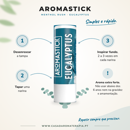 Como usar o inalador AromaStick Menthol Rush Eucalyptus