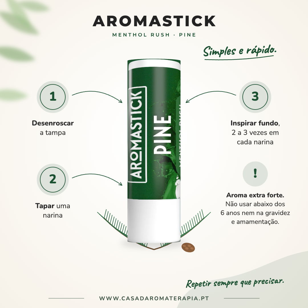 Como usar o inalador AromaStick Menthol Rush Pine