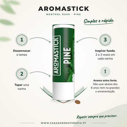 Como usar o inalador AromaStick Menthol Rush Pine
