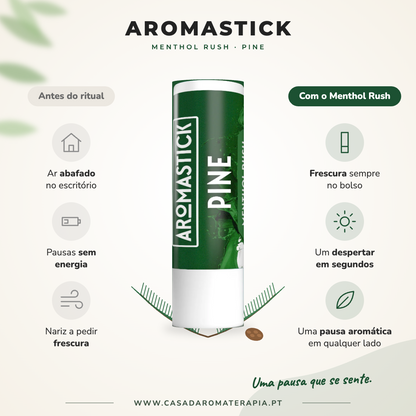 Antes e depois com o AromaStick Menthol Rush Pine