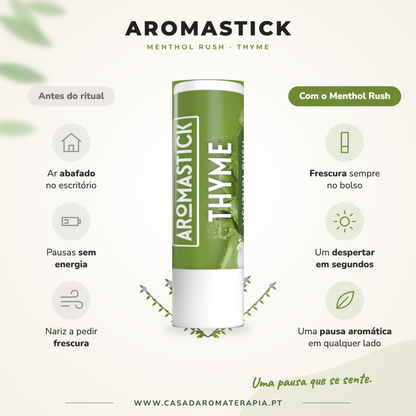 Antes e depois com o AromaStick Menthol Rush Thyme