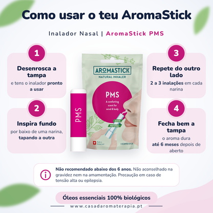 Inalador Nasal AromaStick PMS - Óleos Essenciais Biológicos