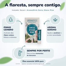Inalador Nasal AromaStick Swiss Stone Pine - Óleo Essencial Puro