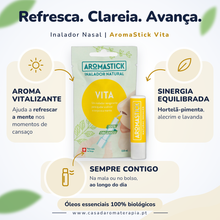 Inalador Nasal AromaStick Vita - Óleos Essenciais Biológicos