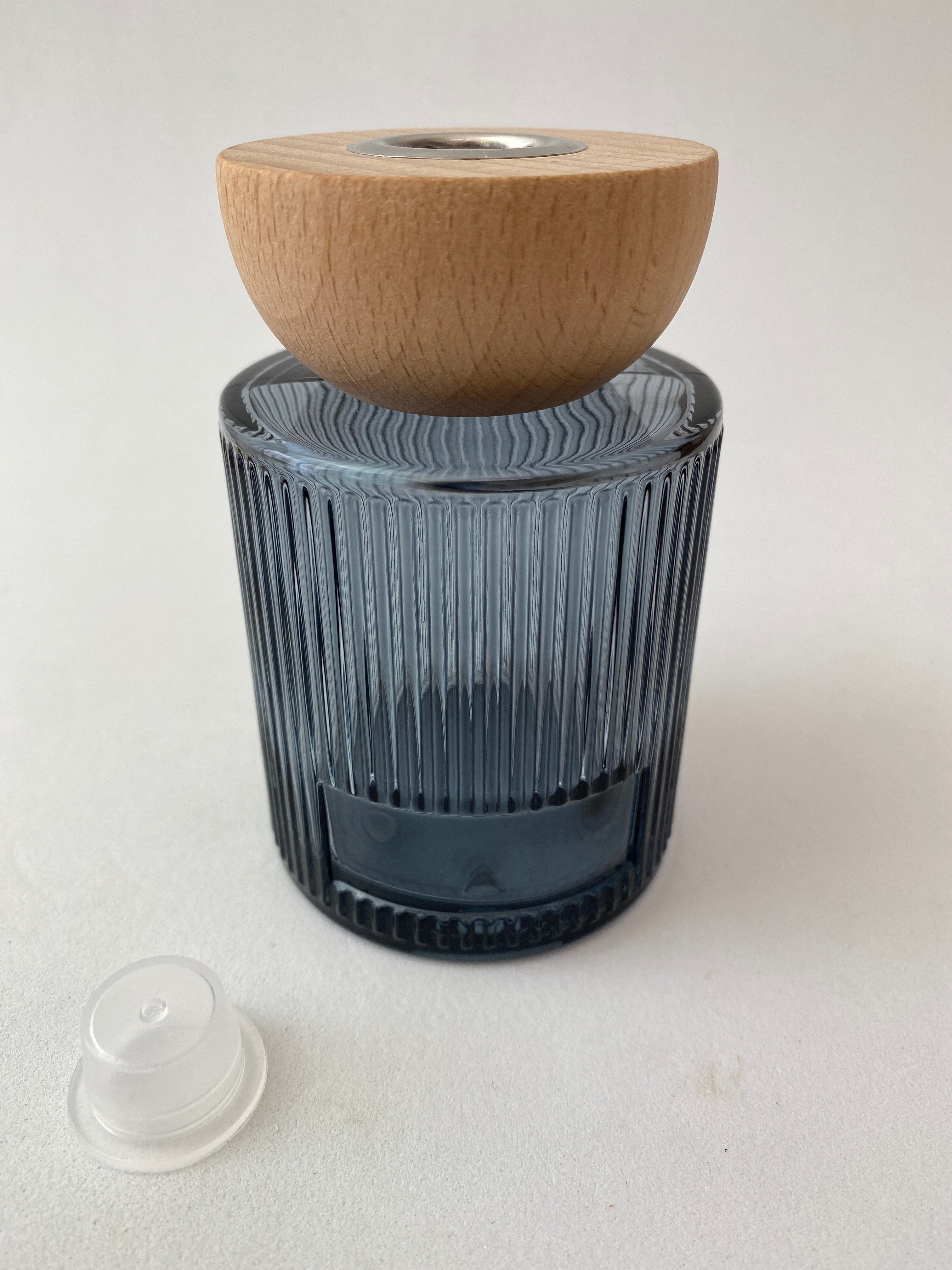 Frasco de Vidro Azul e Tampa para Mikado ***