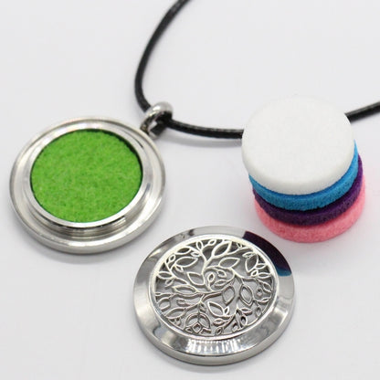 Collier Fleuri 25mm (fil cuir)