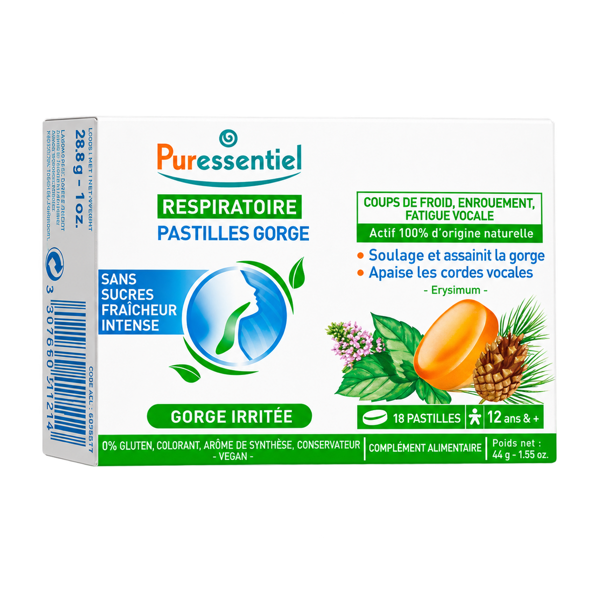 Pastilhas Garganta Irritada Sem Açúcar - Puressentiel 18 pastilhas