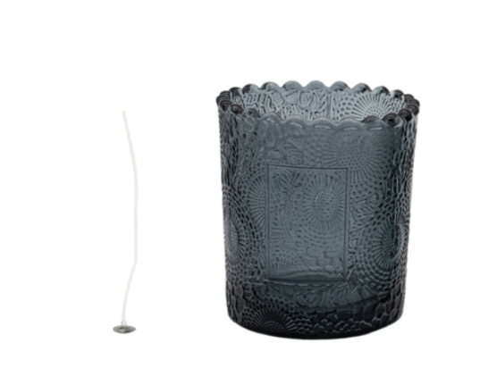 Boião de Vidro para Velas Relevo ***