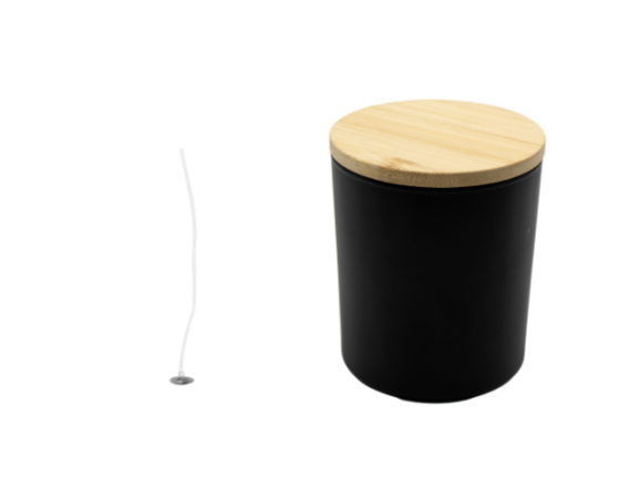 Boião de Vidro para Velas C/ Tampa Bambu ***