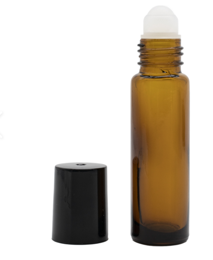 10ml amber glass roll-on bottle (glass sphere)