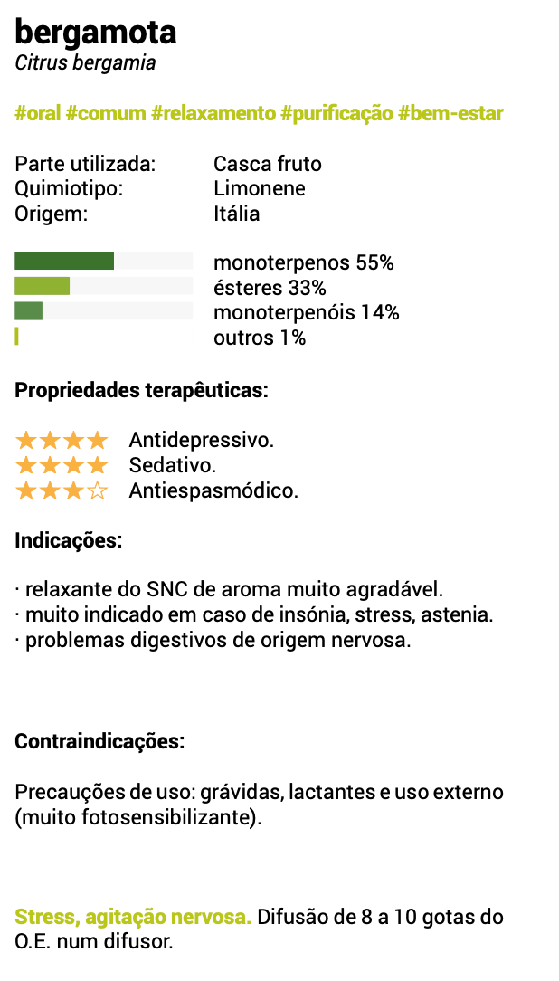 Óleo Essencial Bergamota 🌿 bio | Citrus bergamia