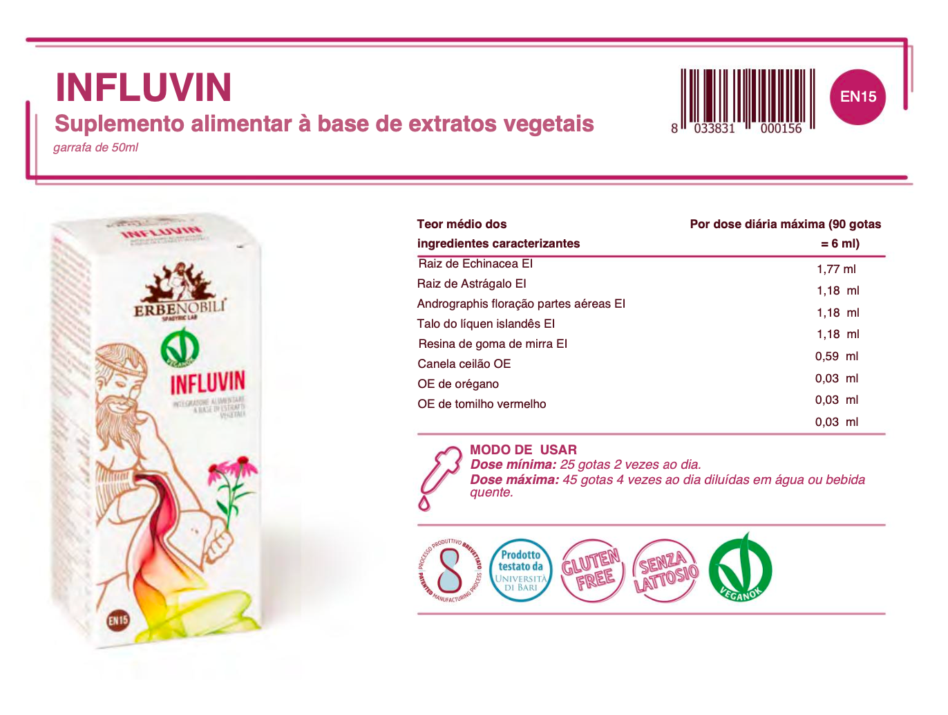 Suplemento natural - Sistema imunitário | Influvin ***