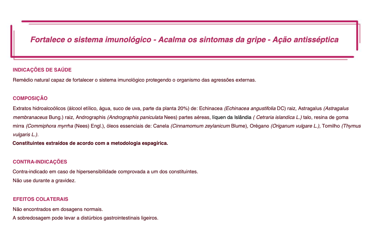 Suplemento natural - Sistema imunitário | Influvin ***