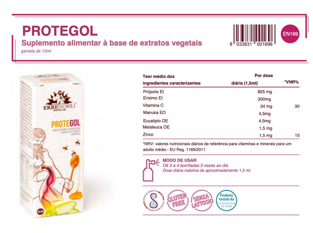 Suplemento natural Protegol | Protecção oral