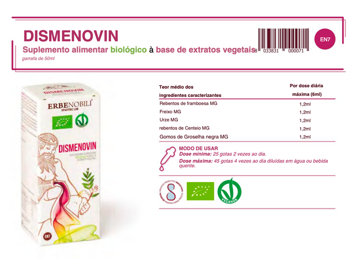 Suplemento natural -  Ciclo menstrual | Dismenovin 50ml