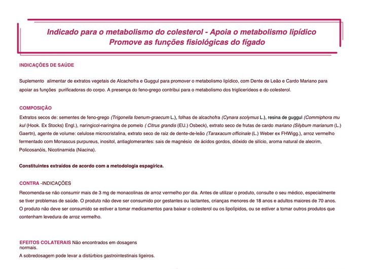 Suplemento natural Colestvin | Colesterol