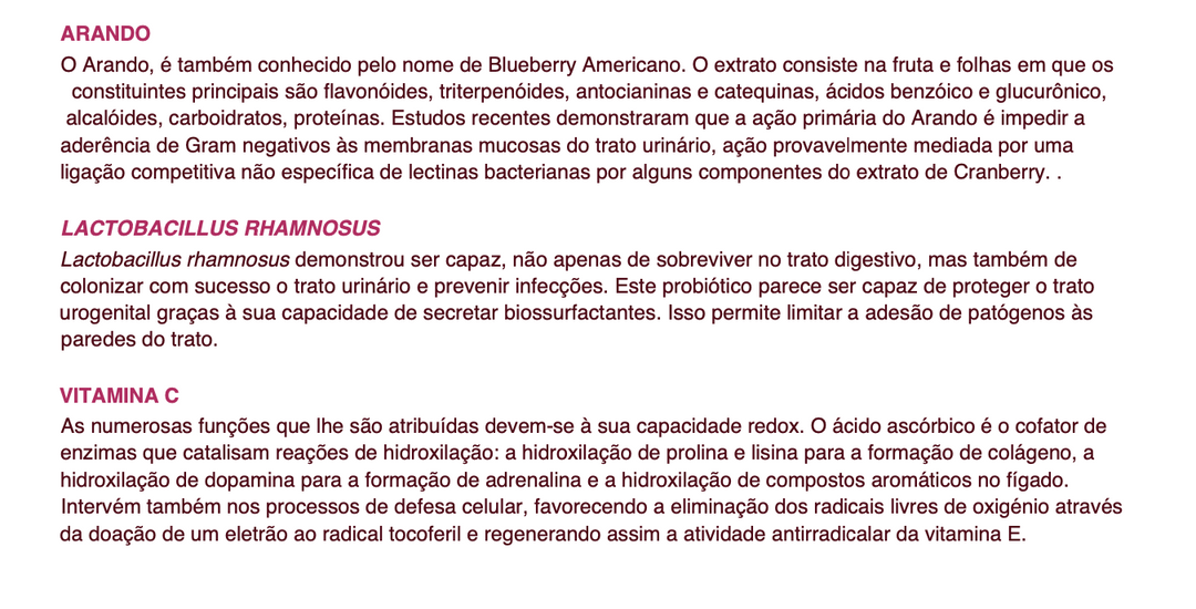 Suplemento natural Feelact | Sistema urinário