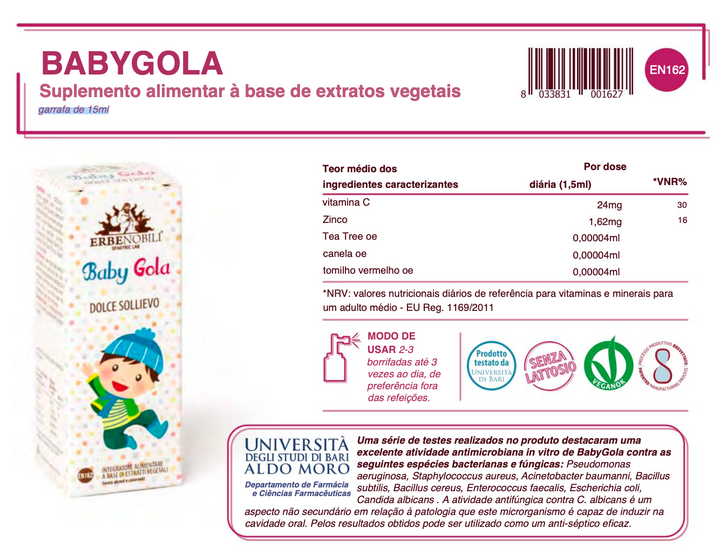 Suplemento natural Babygola | Infantil Secreções