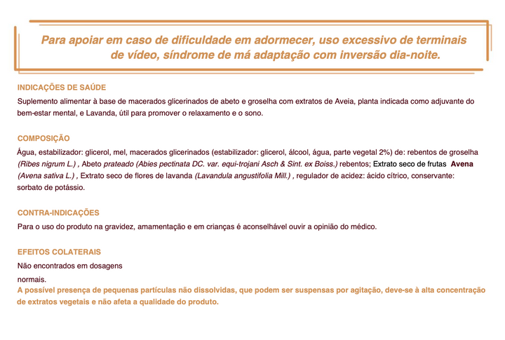 Suplemento natural Mille Abbracci | Infantil Sono