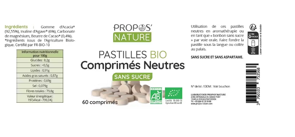 Comprimidos Neutros 🌿bio | 60 unid.