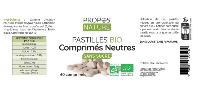 Comprimidos Neutros 🌿bio | 60 unid.