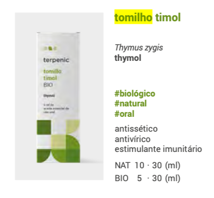 Óleo Essencial Tomilho timol 5ml 🌿bio | Thymus zygis