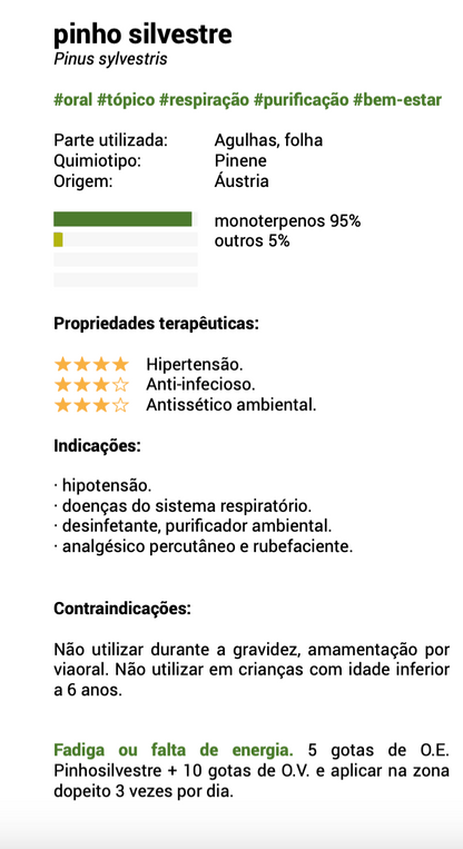 Huile Essentielle de Pin Sauvage (bio) 10ml 