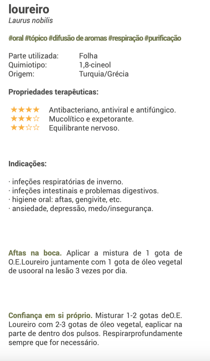 Óleo Essencial Louro Loureiro 5ml 🌿bio | Laurus nobilis