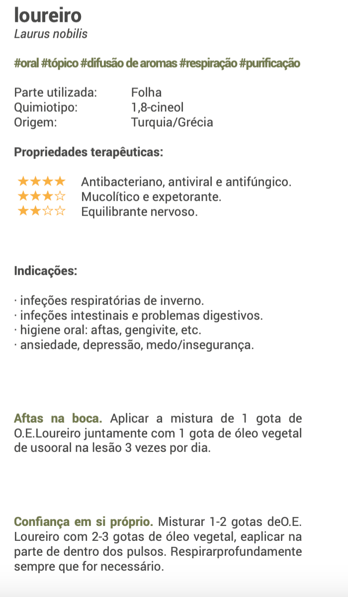 Óleo Essencial Louro | Laurus nobilis | BIO | 5ml
