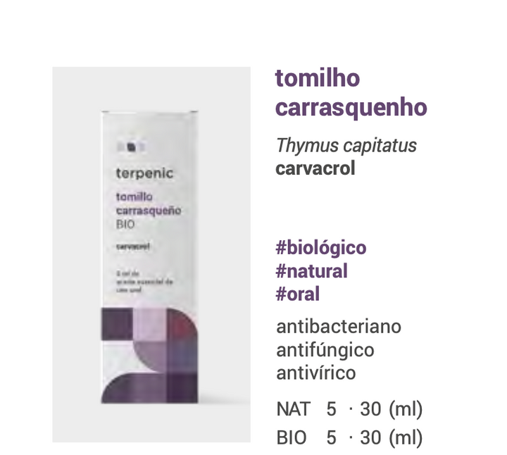 Óleo Essencial Tomilho carrasquenho 5ml 🌿bio | Thymus capitatus