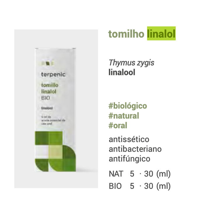 Óleo Essencial Tomilho qt.Linalol 5ml 🌿bio | Thymus zygis