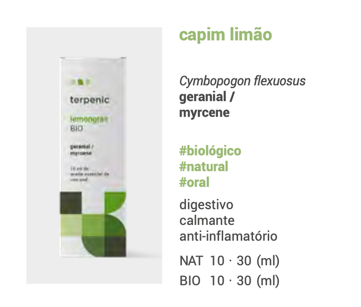 Óleo Essencial Capim-limão 10ml 🌿bio | Cymbopogon flexuosus