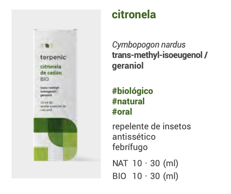 Óleo Essencial Citronela Ceilão bio | Cymbopogon nardus %