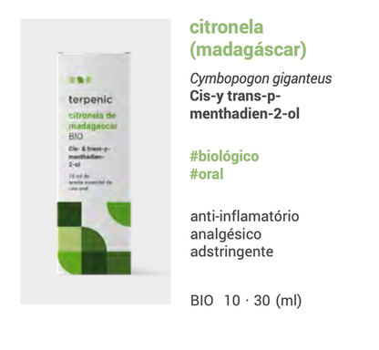 Óleo Essencial Citronela Madagascar | Cymbopogon giganteus | BIO | 10ml .