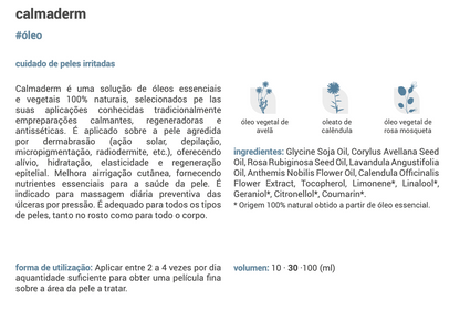 Solução Natural | Óleo peles irritadas (calmaderm) 30ml.