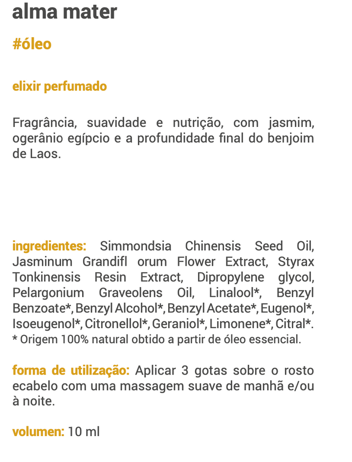 Óleo facial Alma Mater 10 ml ***