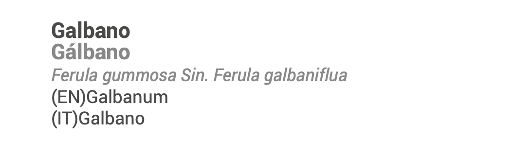 Óleo Essencial Galbano 5ml |  Ferula gummosa .